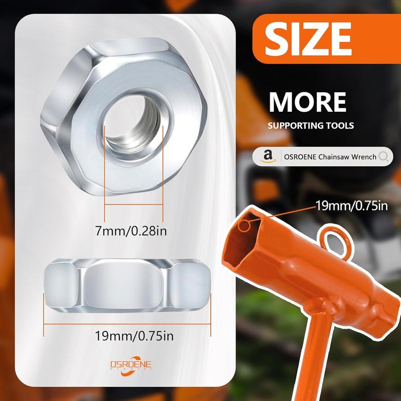 OSROENE Chainsaw Bar Nuts, 6 Pcs Chainsaw Parts, Replacement Parts for Stihl Chainsaw Accessories, Chain Saw Bar Bolt - Image 2